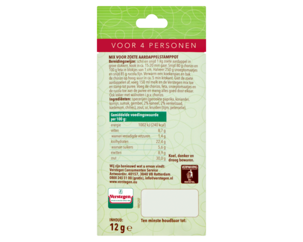 Mix voor Stamppot Zoete Aardappel - Zakje