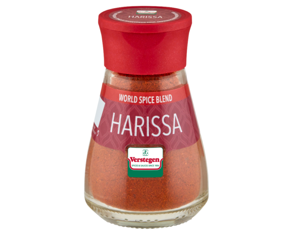 warme, nootachtige smaak van komijn in combinatie met het frisse aroma van koriander en de pittige touch van chili. World Spice Blend - Harissa - Glazen strooier