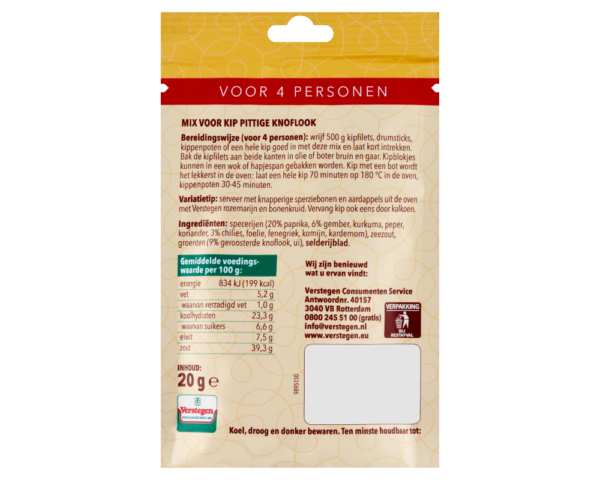 Mix voor Kip Pittige Knoflook - Zakje