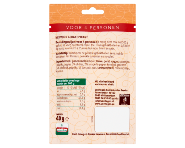 Mix voor Gehakt Pikant - Zakje