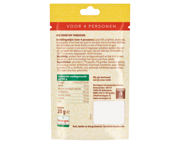 Mix voor Kip Tandoori - Zakje