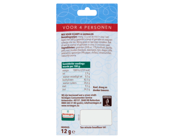 Mix voor Scampi & Garnalen - Zakje