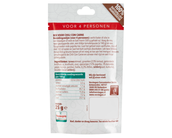 Kruidenmix voor Chili con Carne (4 personen) - Zakje