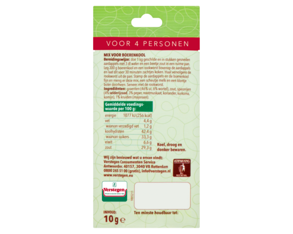 Mix voor Stamppot Boerenkool - Zakje