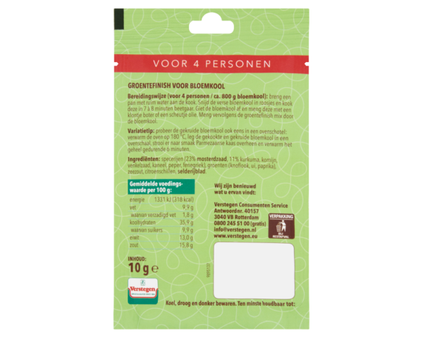 Groentefinish Mix voor Bloemkool - Zakje