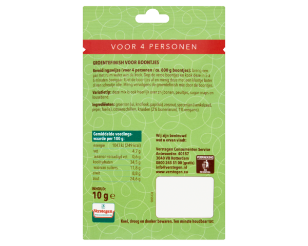 Groentefinish Mix voor Boontjes - Zakje