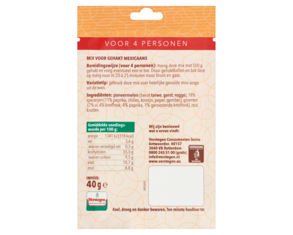 Mix voor Gehakt Mexicaans - Zakje